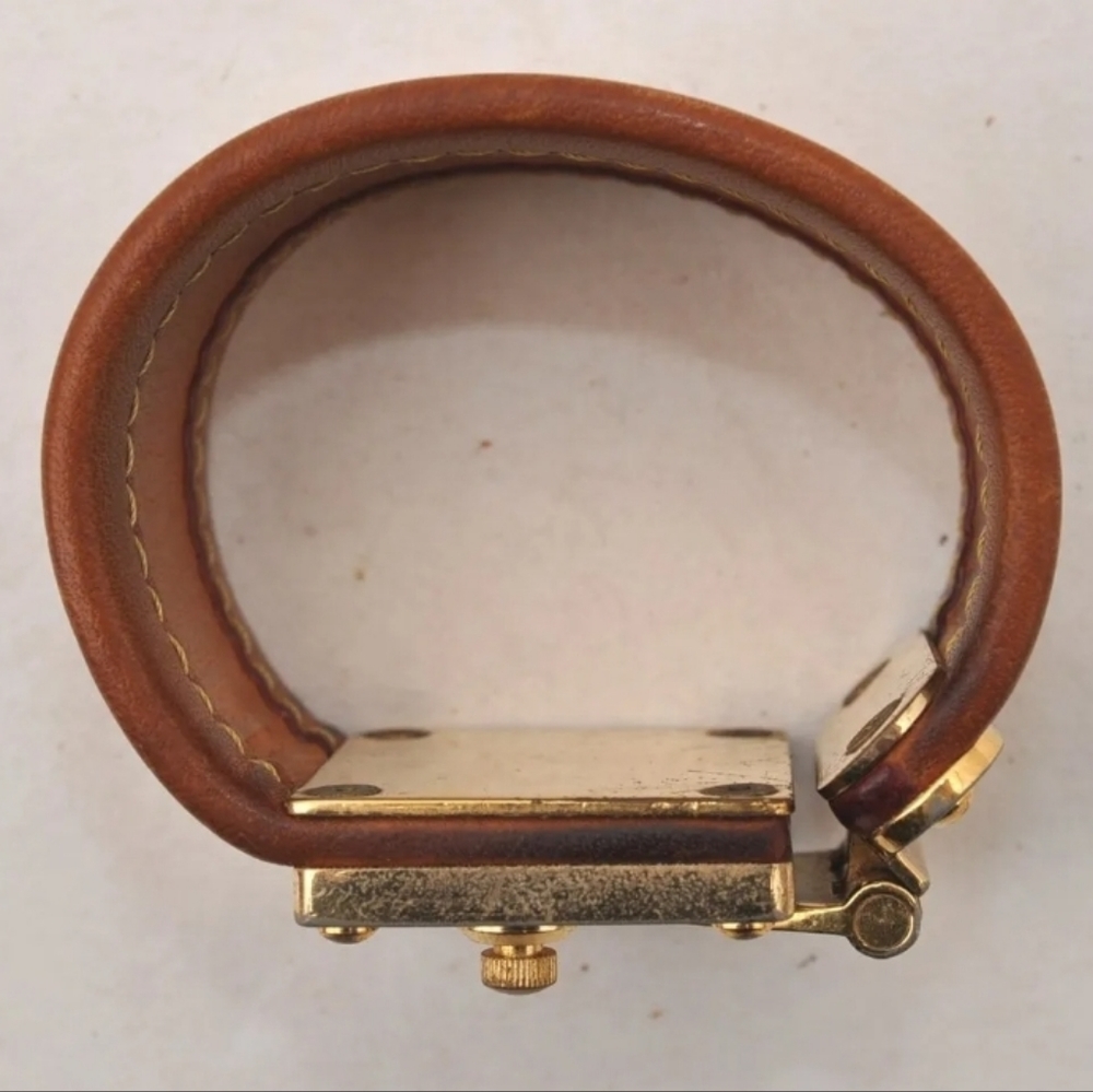 Auth Louis Vuitton Multicolor Monogram White Leather BRACELET LV 7" - Picture 10 of 16
